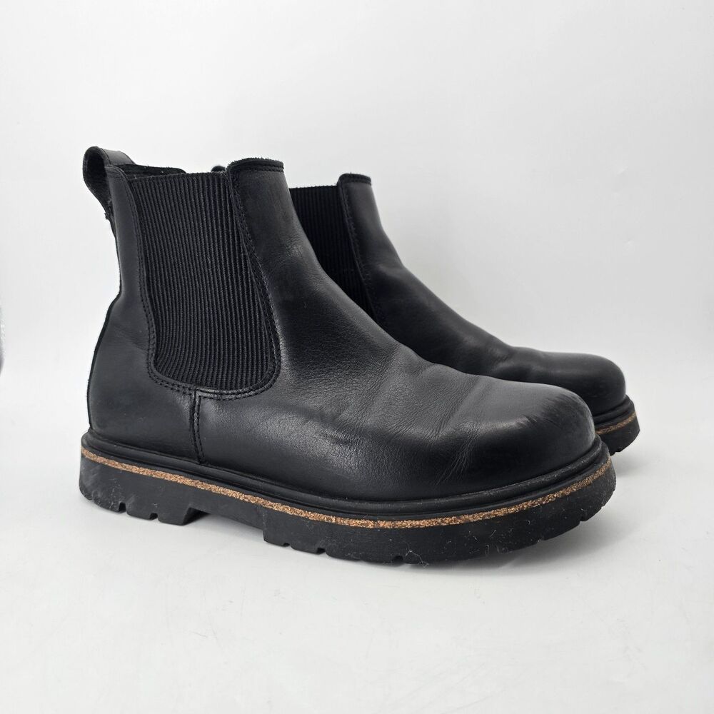 Birkenstock Highwood Chelsea Boot Leather Black Unisex 38 N Womens Size 7.5-8 US